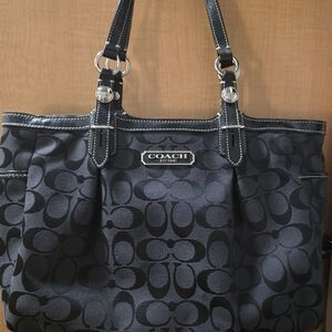 Coach Black and Gray Signature Tote